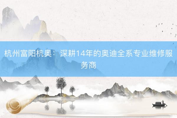 杭州富阳杭奥：深耕14年的奥迪全系专业维修服务商