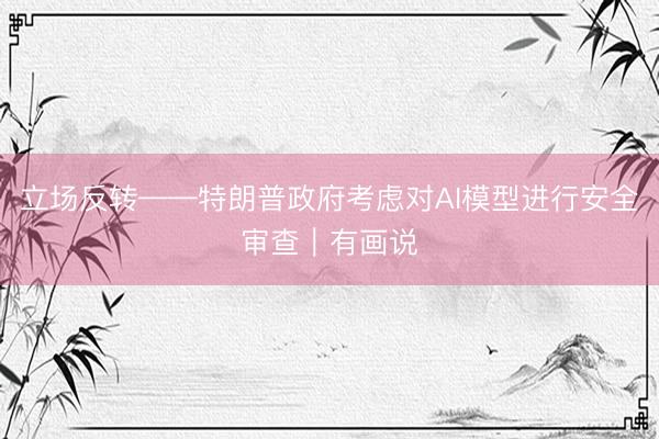 立场反转——特朗普政府考虑对AI模型进行安全审查｜有画说