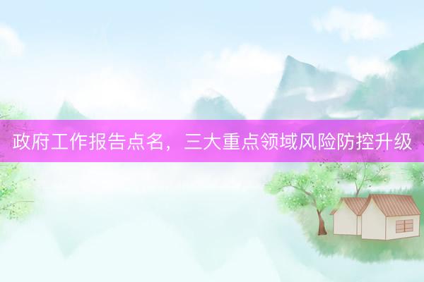政府工作报告点名，三大重点领域风险防控升级