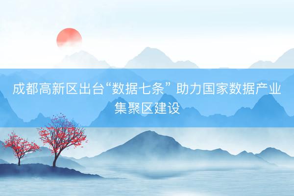 成都高新区出台“数据七条” 助力国家数据产业集聚区建设