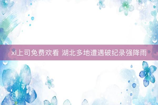xl上司免费欢看 湖北多地遭遇破纪录强降雨
