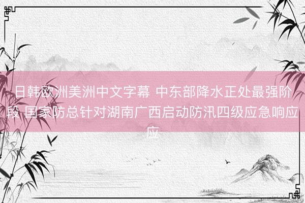 日韩欧洲美洲中文字幕 中东部降水正处最强阶段 国家防总针对湖南广西启动防汛四级应急响应