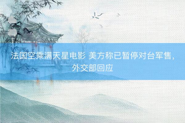 法国空乘满天星电影 美方称已暂停对台军售，外交部回应