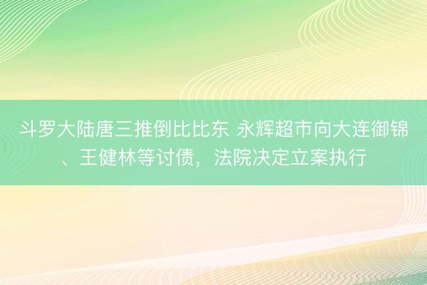 斗罗大陆唐三推倒比比东 永辉超市向大连御锦、王健林等讨债，法院决定立案执行
