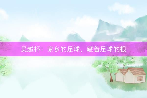 吴越杯：家乡的足球，藏着足球的根