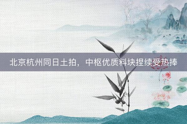 北京杭州同日土拍，中枢优质料块捏续受热捧