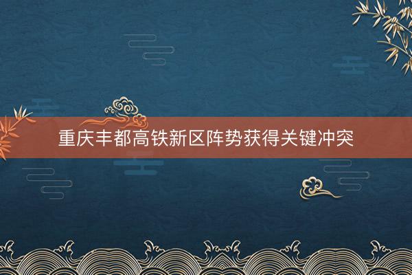 重庆丰都高铁新区阵势获得关键冲突