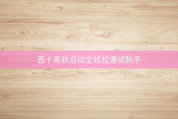 西十高铁启动全线拉通试脱手